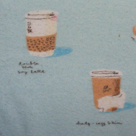 MUNKI MUNKI Pajama Set, M, Blue, Donuts & Coffee, Flannel, 2 piece, Top/Pants - Picture 12 of 14